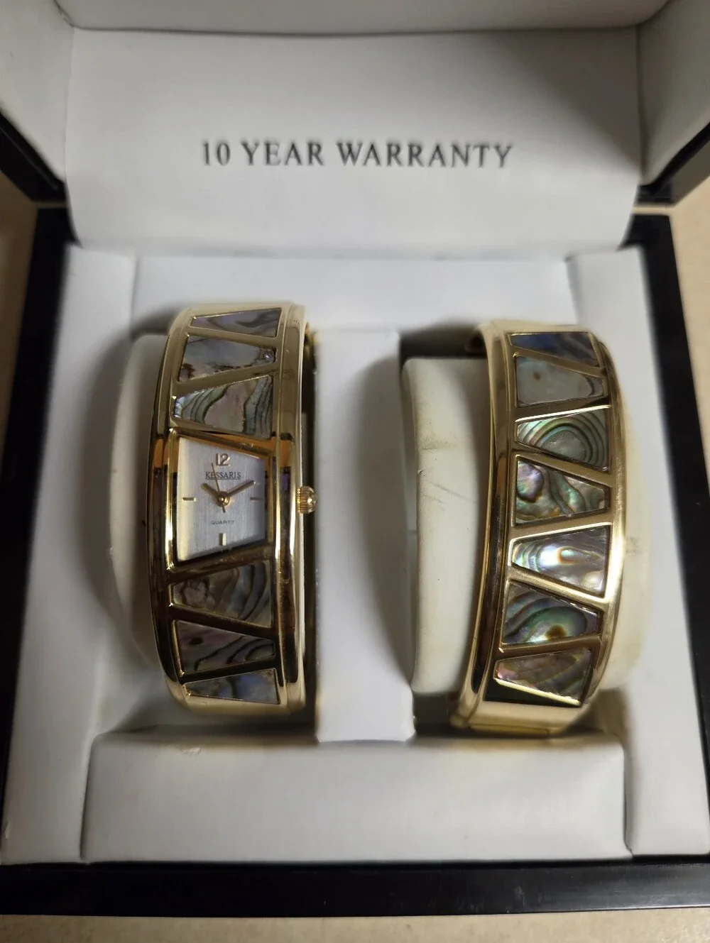 Y2k VINTAGE Abalone Watch and Bracelet Set